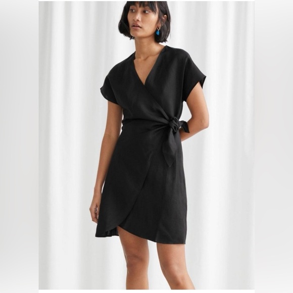 And Other Stories Linen Wrap Mini Dress , size 6 - Picture 6 of 12